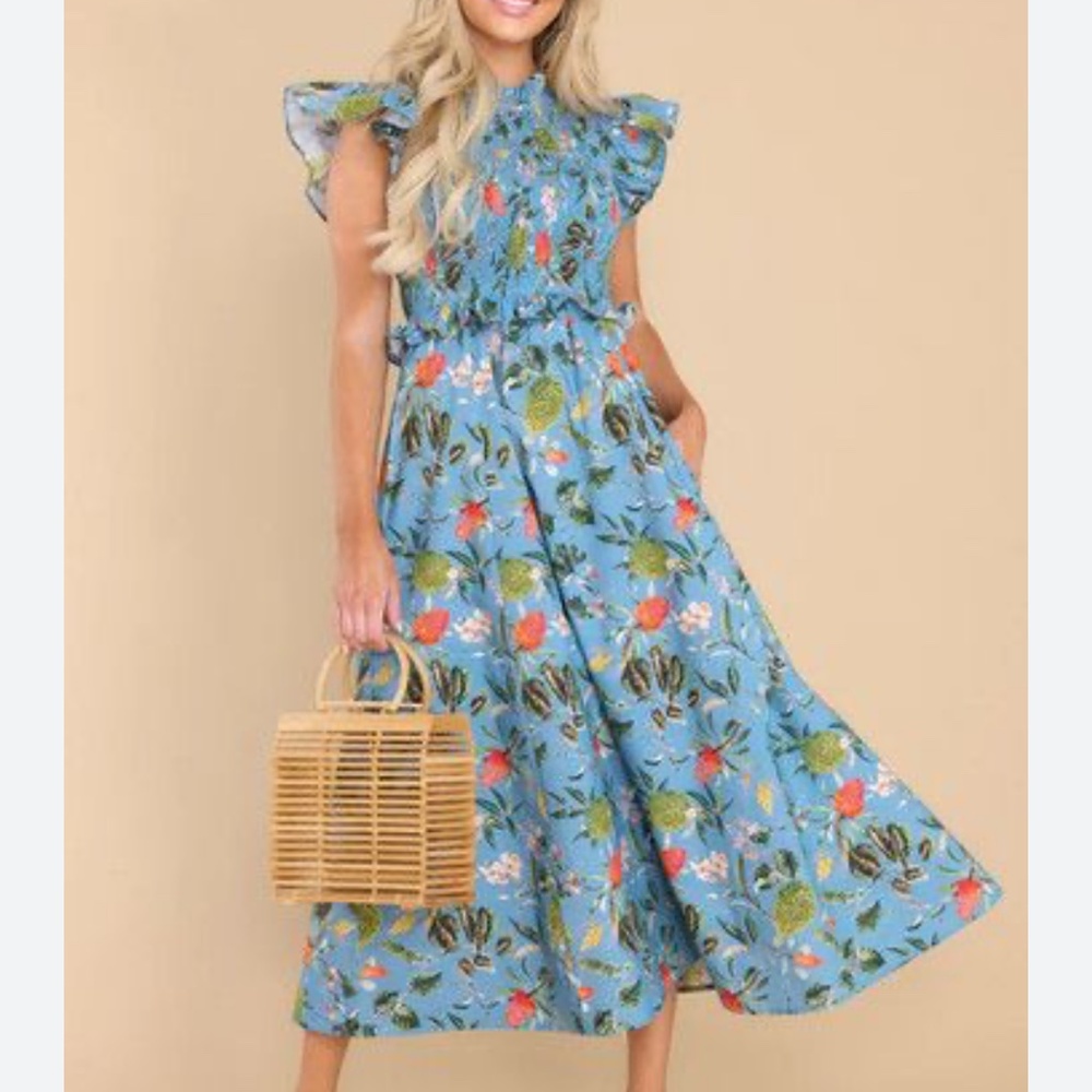 New Olivia James The Label Lila Dress Tropical Mist Women's Size M I